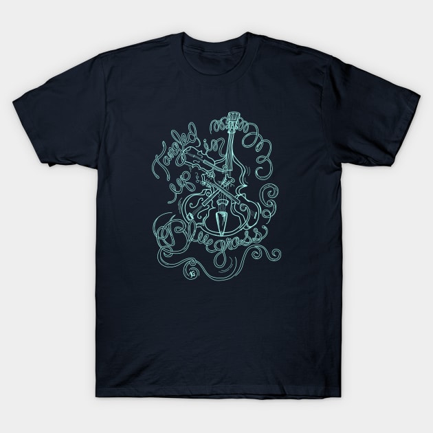 Tangled Up in Bluegrass (teal) T-Shirt by katgaddis